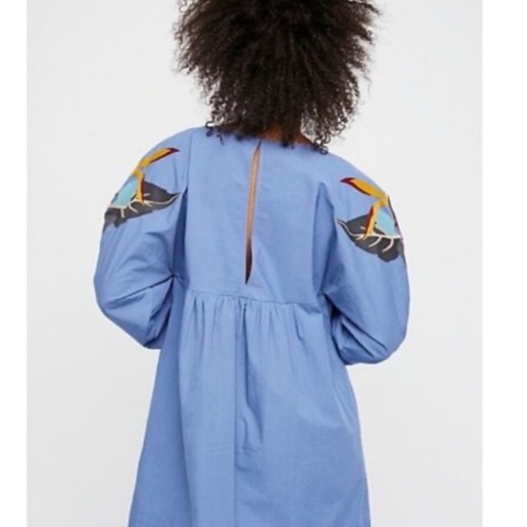 Free People, Vintage Mini Obsessions Medium Blue Mini Dress - Picture 2 of 6